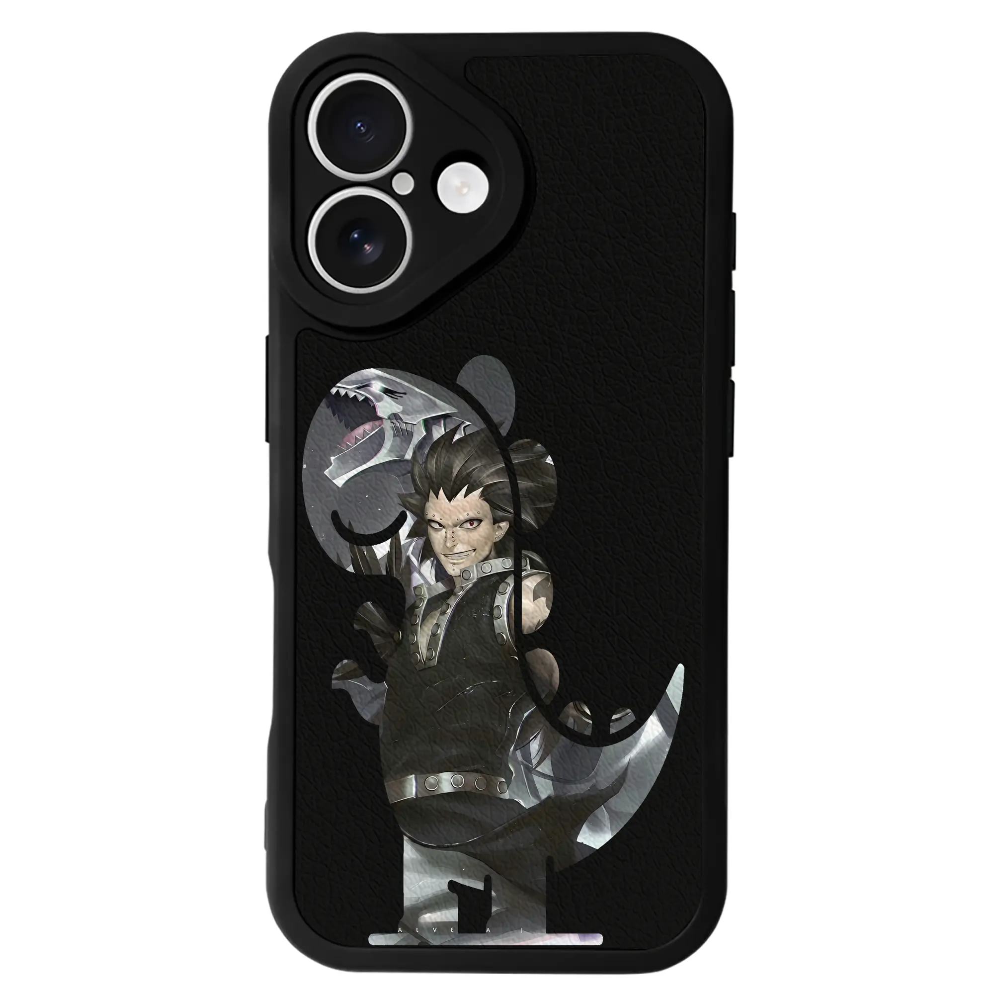 フェアリーテイル グッズ ガジル・レッドフォックス - IPhone 16シリーズ対応 ・ シリコンスマホケース ・ レザー調 ・ 高精度フィット ・ 耐衝撃 ・ ワイヤレス充電対応 ・ 精密カット